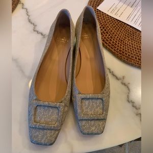 Ann Mashburn buckle flat shoes pumps Size 41 subtle gold.